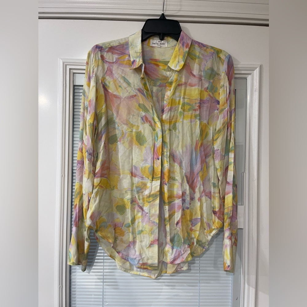 Bella Dahl Yellow Floral Button Down Blouse